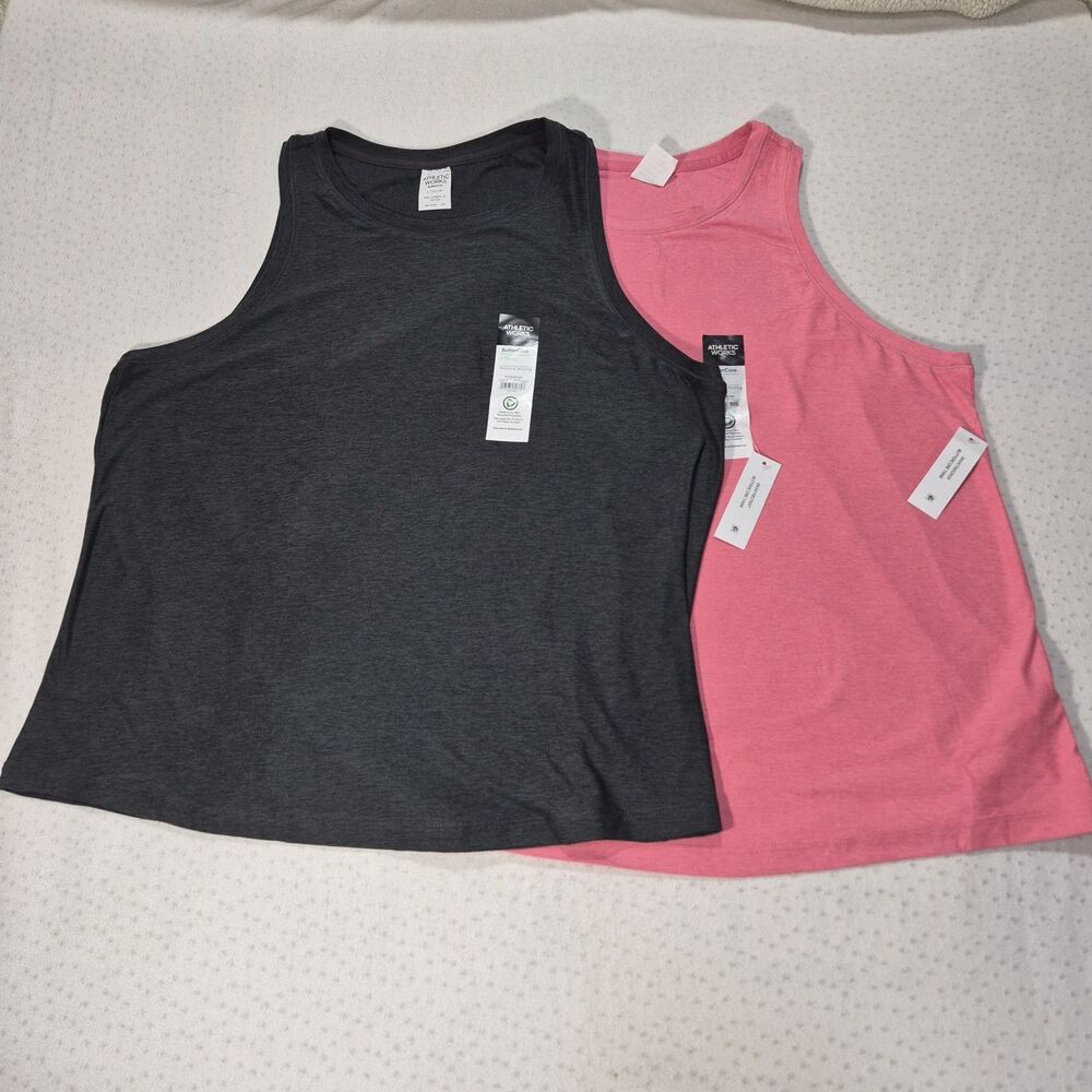 Athletic Works ButterCore Women's Size 12-14 (L) Moisture Wick 2 Pack Tank Top